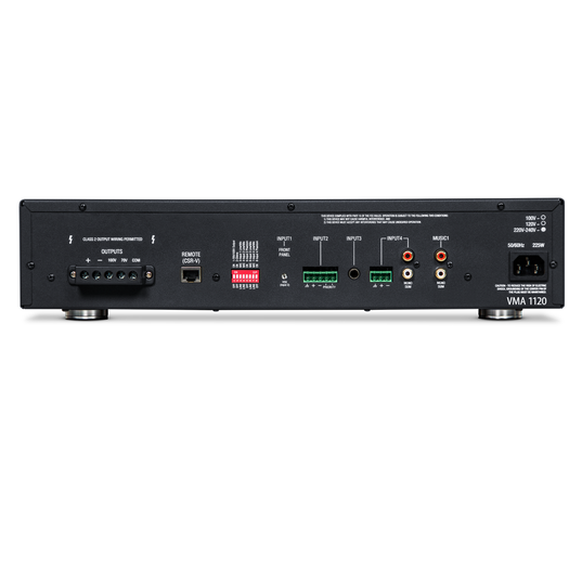 JBL VMA1120 - Black - 120W, Single Channel Commercial Mixer-Amplifier - Back