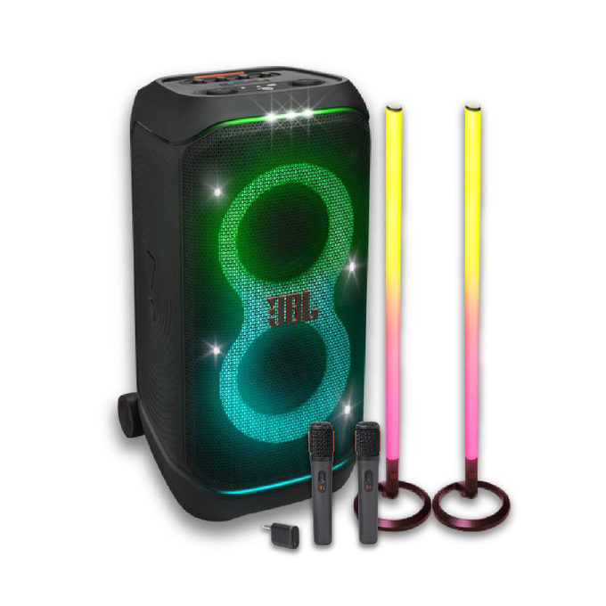 KIT JBL Partybox Stage 320 + Partylight Stick + Wireless Microphone SetKIT JBL Partybox Stage 320 + Partylight Stick + Wireless Microphone Set KIT JBL Partybox Stage 320 + Partylight Stick + Wireless Microphone Set