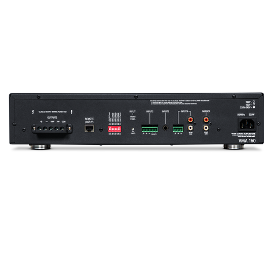 JBL VMA160 - Black - 60W, Single Channel Comercial Mixer-Amplifier - Back