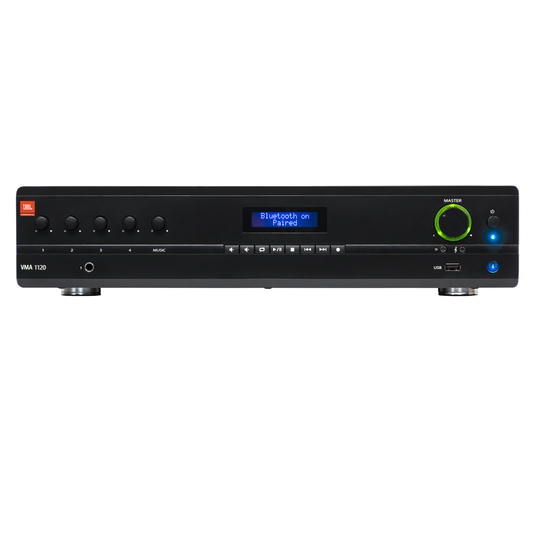 JBL VMA1120 - Black - 120W, Single Channel Commercial Mixer-Amplifier - Front