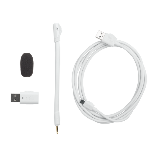 JBL Quantum 360P Console Wireless - White - Wireless over-ear console gaming headset with detachable boom mic - Detailshot 4