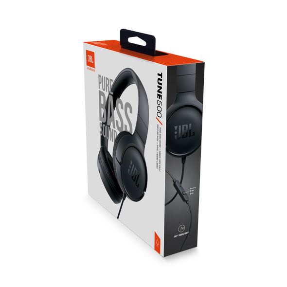 Auriculares JBL Tune 500 con Cable Plano Antinudos y Sonido JBL Pure Bass -  Negro, oferta LOi.