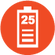 Batería con autonomía total de hasta 25 horas