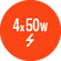 4x50 Watts Maximum Power Output