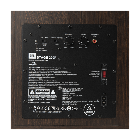 Stage 220P - Espresso - 12-inch (300mm) 500W Powered Subwoofer - Detailshot 8