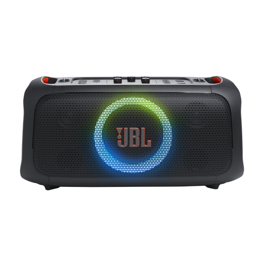 JBL PartyBox On-the-Go Essential - Black - Portable party speaker with built-in lights and wireless mic - Front