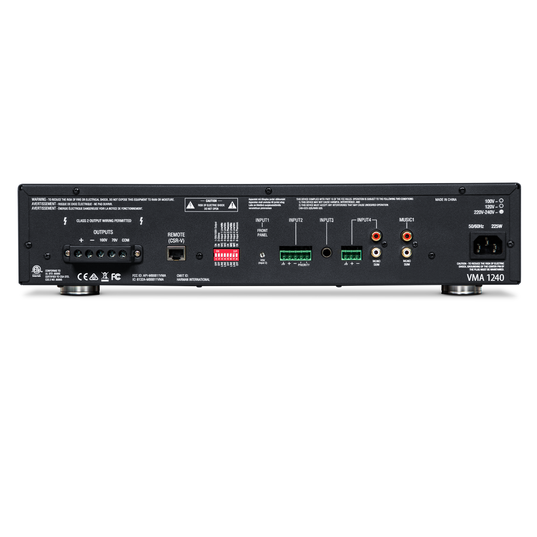 JBL VMA1240 - Black - 240W, Single Channel Commercial Mixer-Amplifier - Back