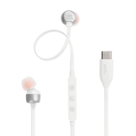 JBL Tune 310C USB - White - Wired Hi-Res In-Ear Headphones - Hero